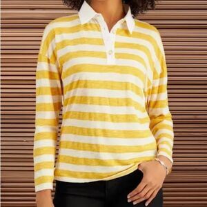NWT Style & Co. Women's Striped Rugby Shirt in Oatmeal Size XXL